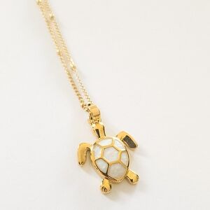 Gold Turtle Pendant Necklace